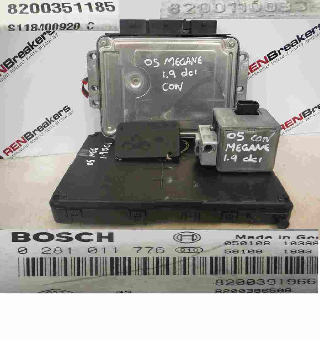 Renault Megane Convertible 2002-2008 1.9 dCi ECU Set Kit UCH BCM BCI   Key Card
