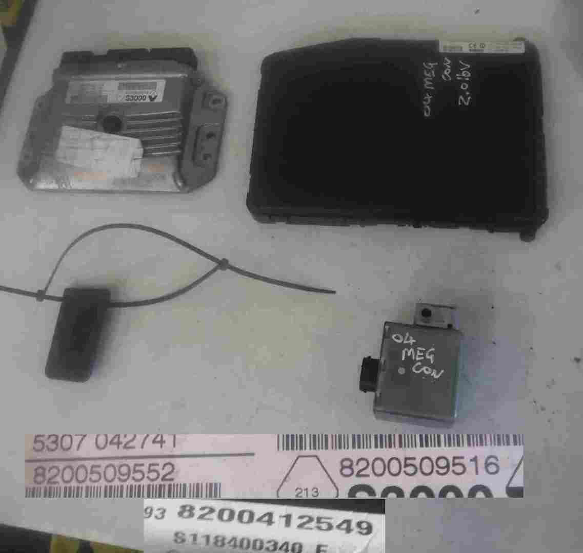 Renault Megane Convertible 2002-2008 2.0 16v ECU SET UCH BCM Steering Lock + Key