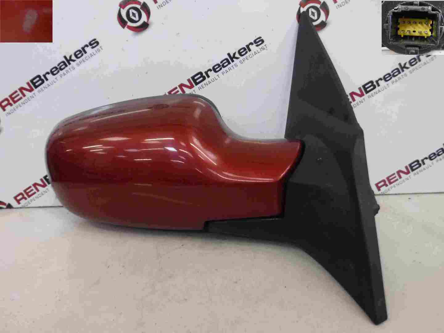 Renault Megane Convertible 2002-2008 Drivers OS Wing Mirror Red TEB76 Folding