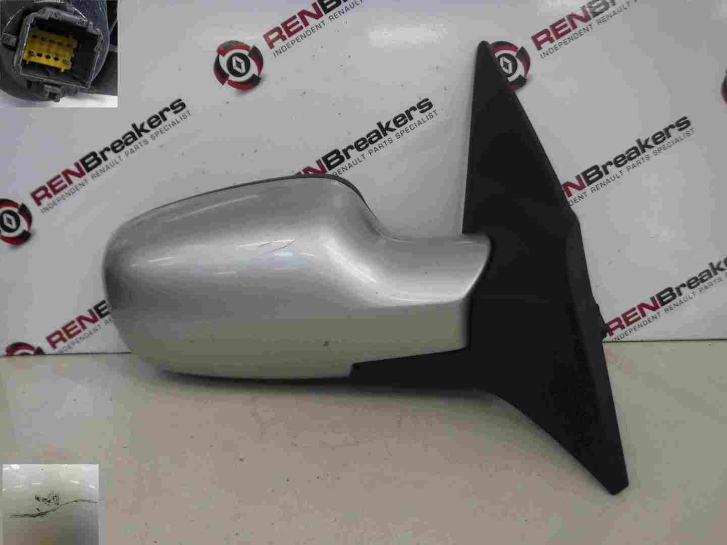 Renault Megane Convertible 2002-2008 Drivers OS Wing Mirror Silver TED69