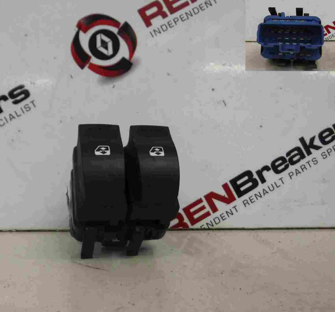 Renault Megane Convertible 2002-2008 Drivers OSF Front Dual Window Switch Blue