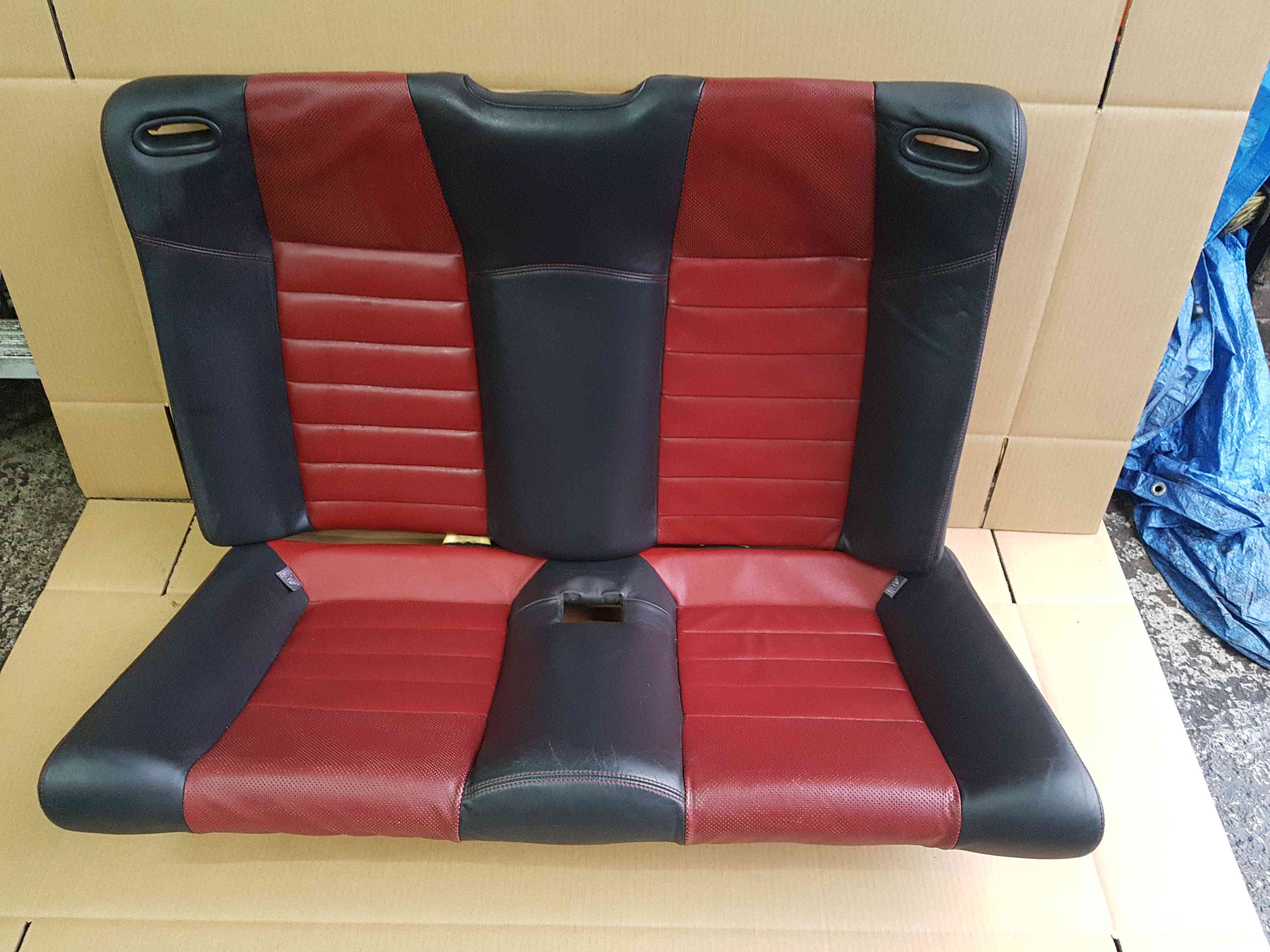 Thumb 2 Renault Megane Convertible 2002-2008 Rear Leather Seat Cushion Bulster RED Black