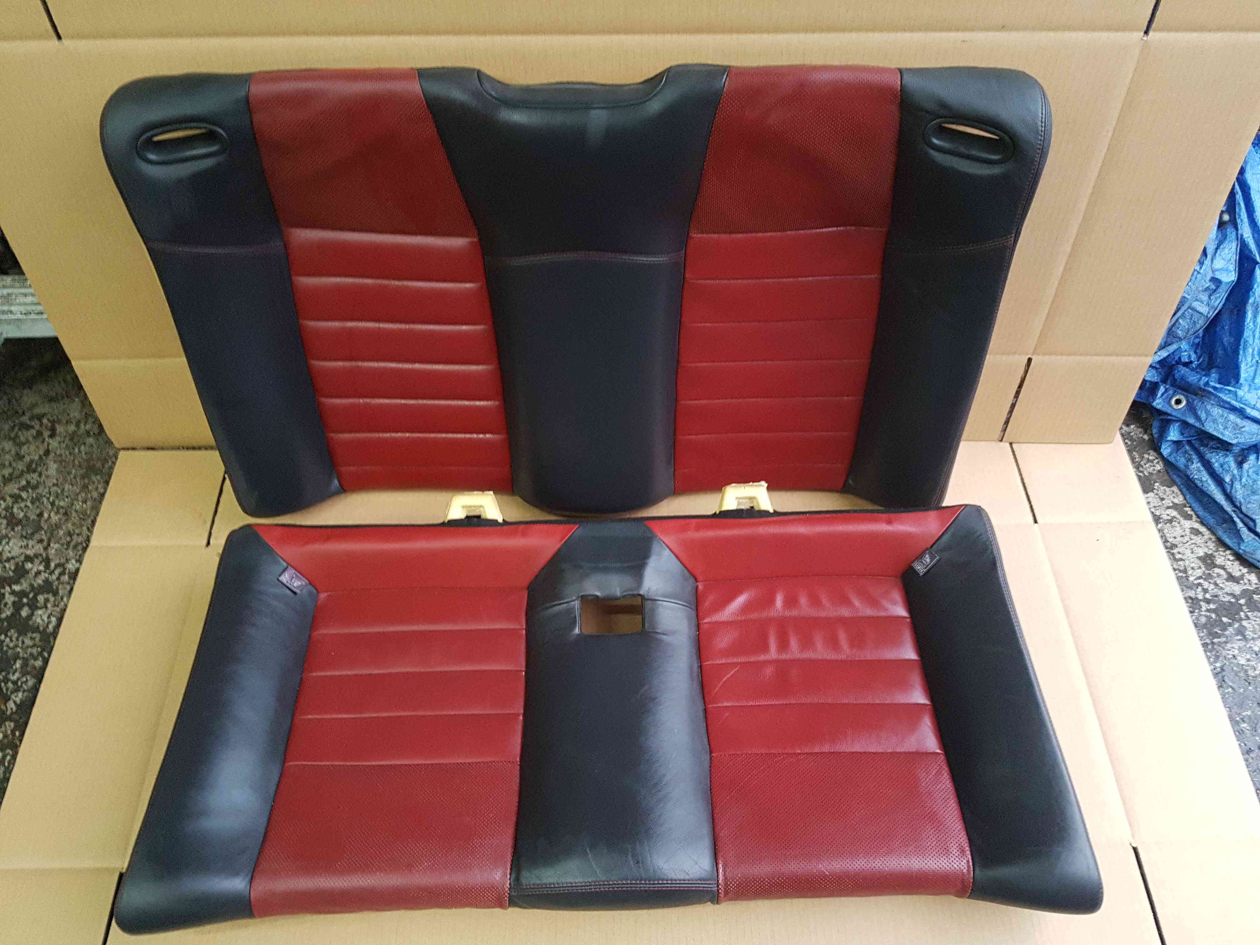 Thumb 4 Renault Megane Convertible 2002-2008 Rear Leather Seat Cushion Bulster RED Black