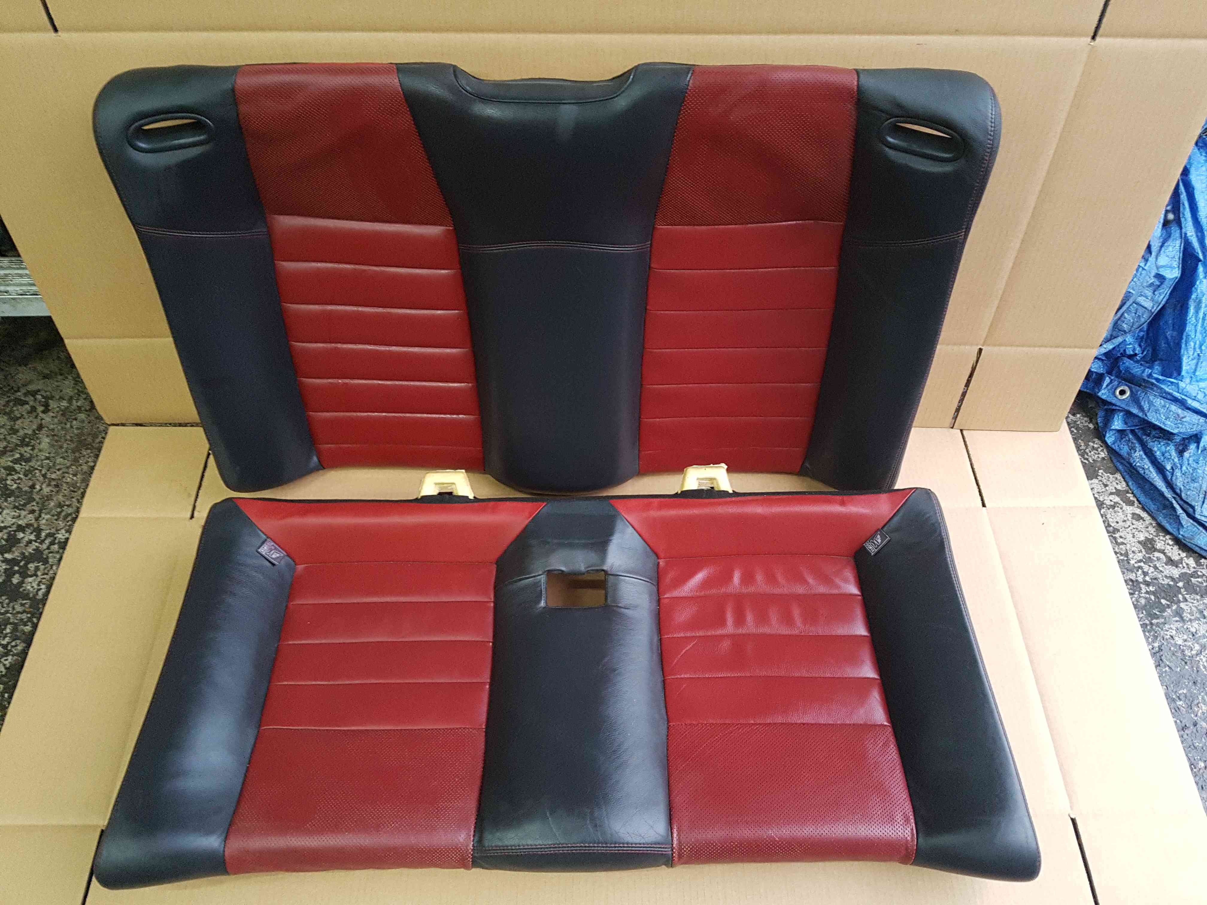 Thumb 5 Renault Megane Convertible 2002-2008 Rear Leather Seat Cushion Bulster RED Black
