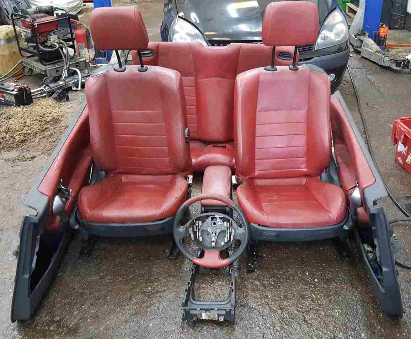Renault Megane Convertible MK2 2002-2008 Red Leather Interior Cards Seats Cards