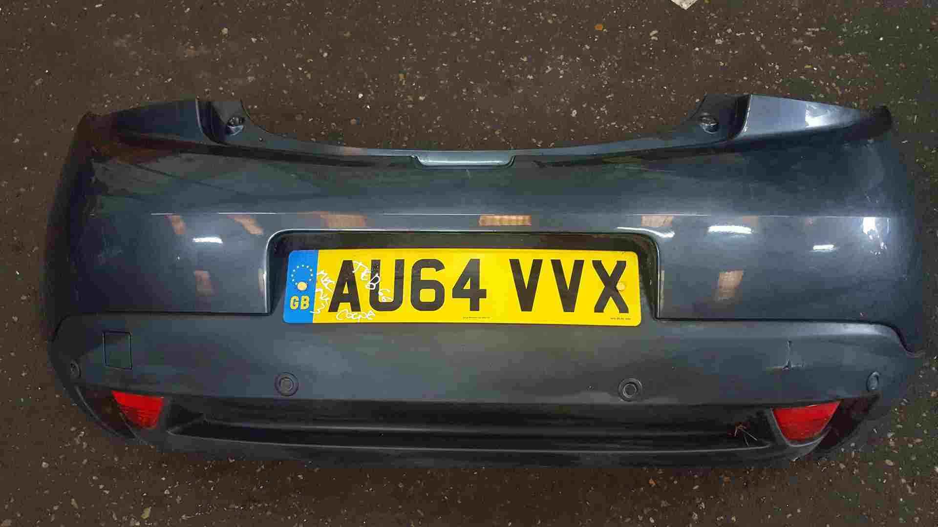 Renault Megane Coupe MK3 2008-2014 Rear Bumper Grey Teb66 + Reverse Sensors