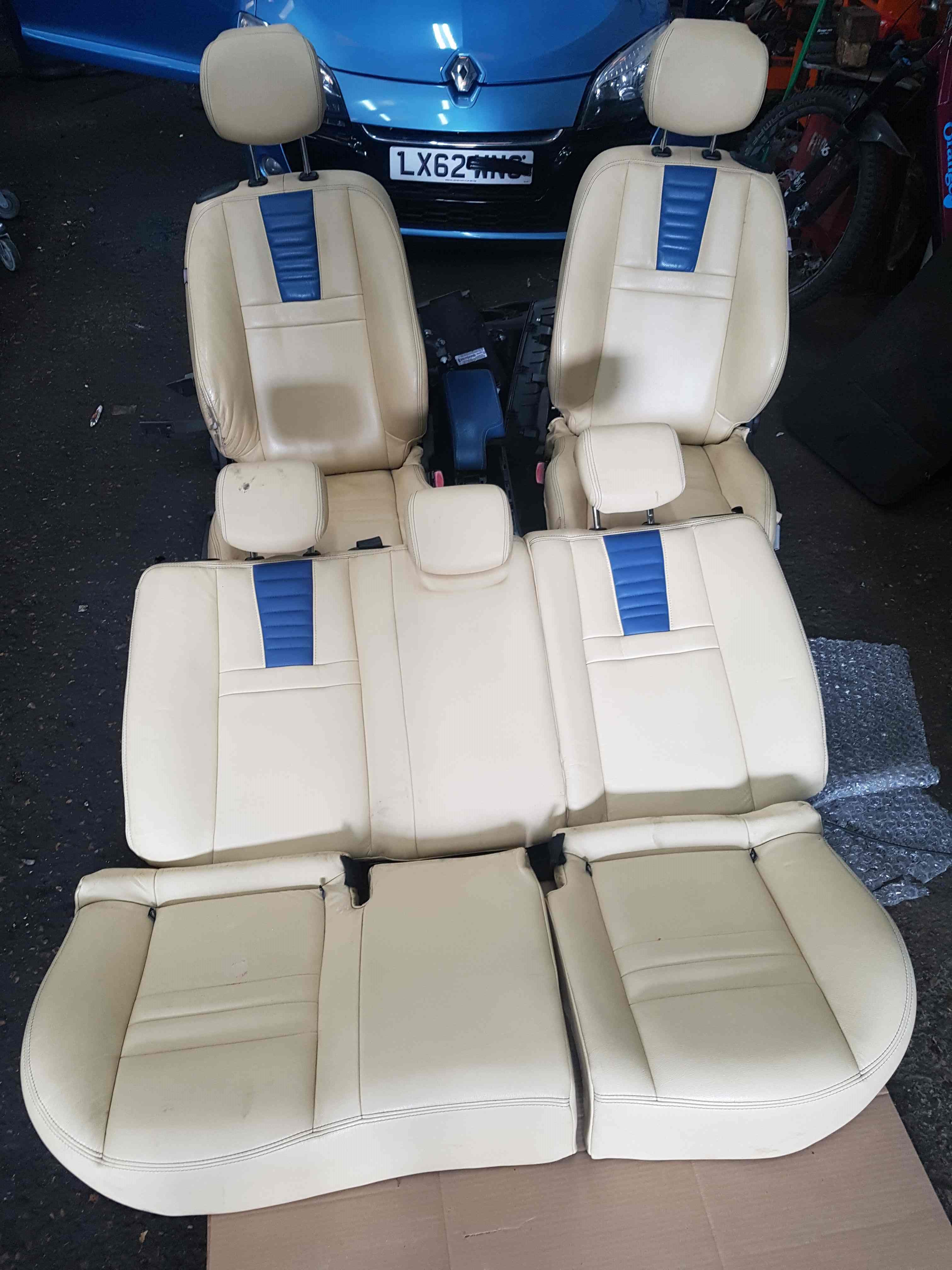 Thumb 2 Renault Megane Coupe MK3 2008-2016 Full Interior Seats Beige + Blue Leather 3Dr