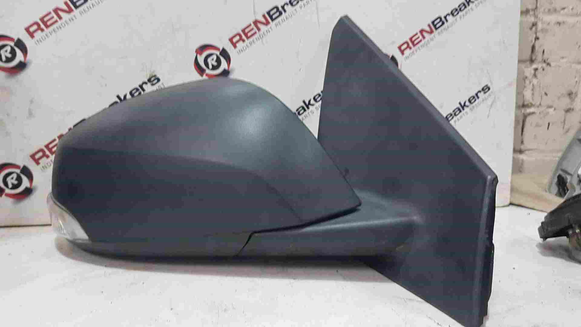 Renault Megane MK3 2008-2010 Drivers Os Wing Mirror Plain Black Electric