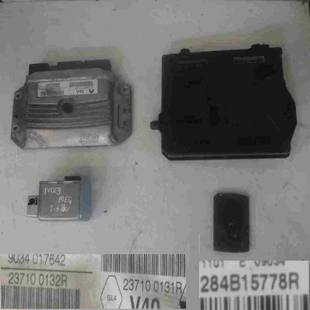 Renault Megane MK3 2008-2012 1.6 16v ECU SET UCH BCM Steering Lock + Key Card