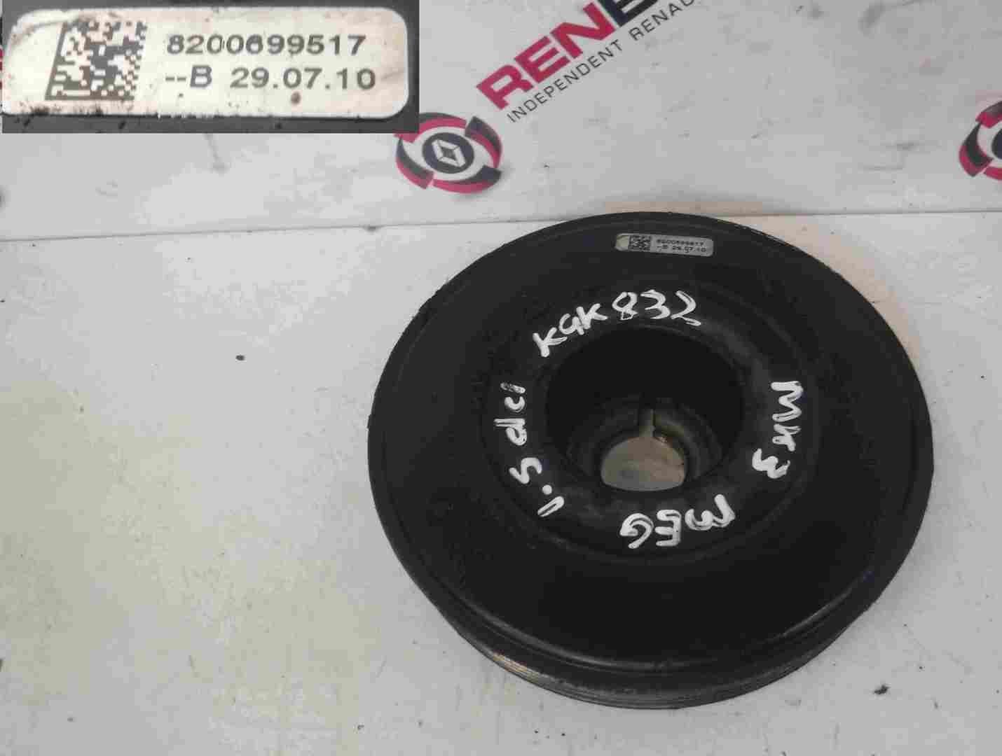 Renault Megane MK3 2008-2014 1.5 dCi Crankshaft  Pulley K9K 832 8200699517