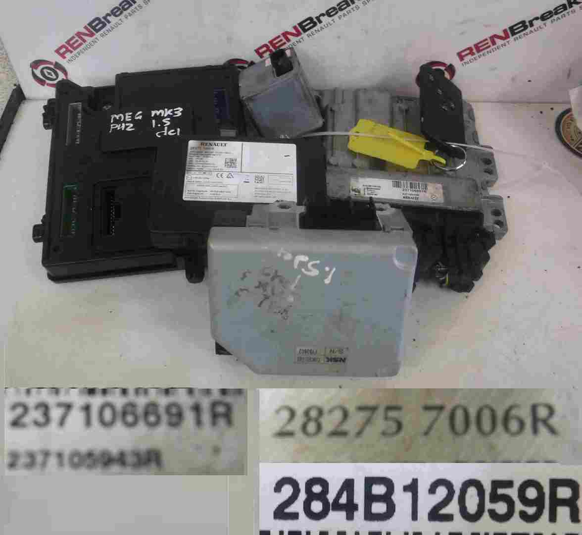 Renault Megane MK3 2008-2014 1.5 dCi ECU SET UCH Steering Lock ECU + Key Card