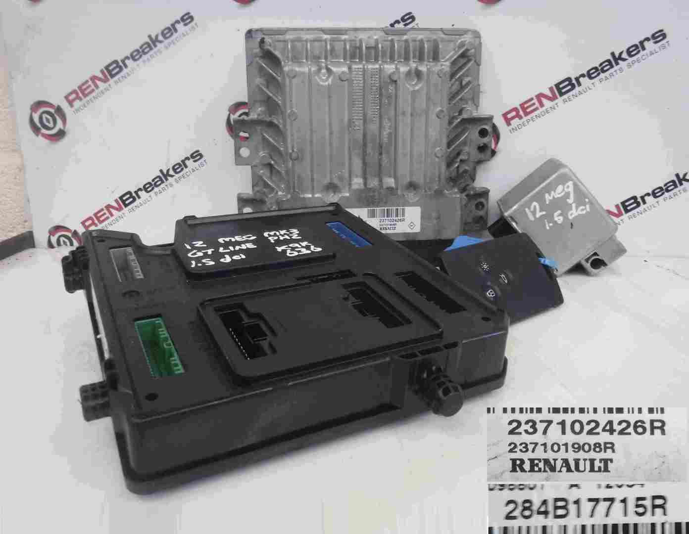 Renault Megane MK3 2008-2014 1.5 dCi ECU Set UCH Steering Lock + Key Card