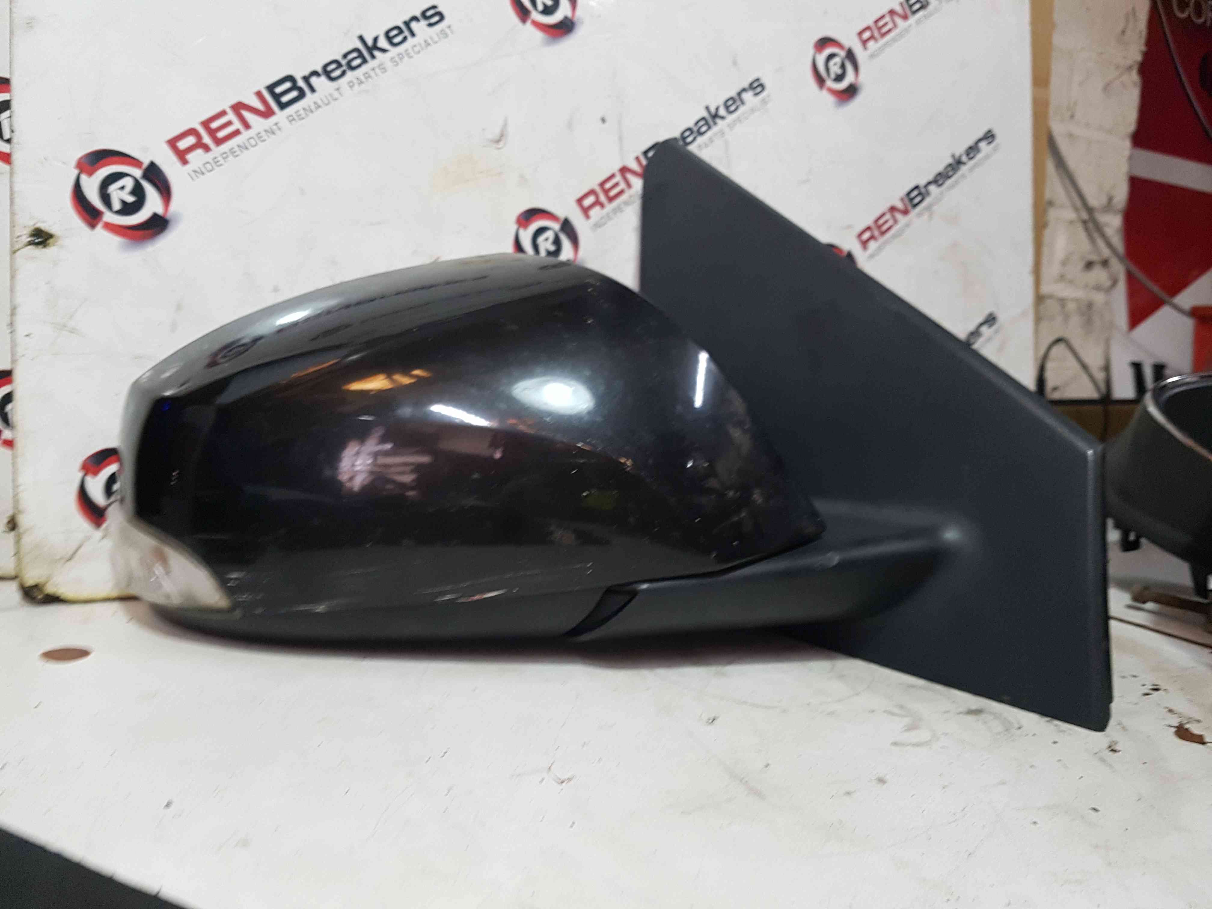 Renault Megane MK3 2008-2014 Drivers Os Wing Mirror Black 676 ELECTRIC
