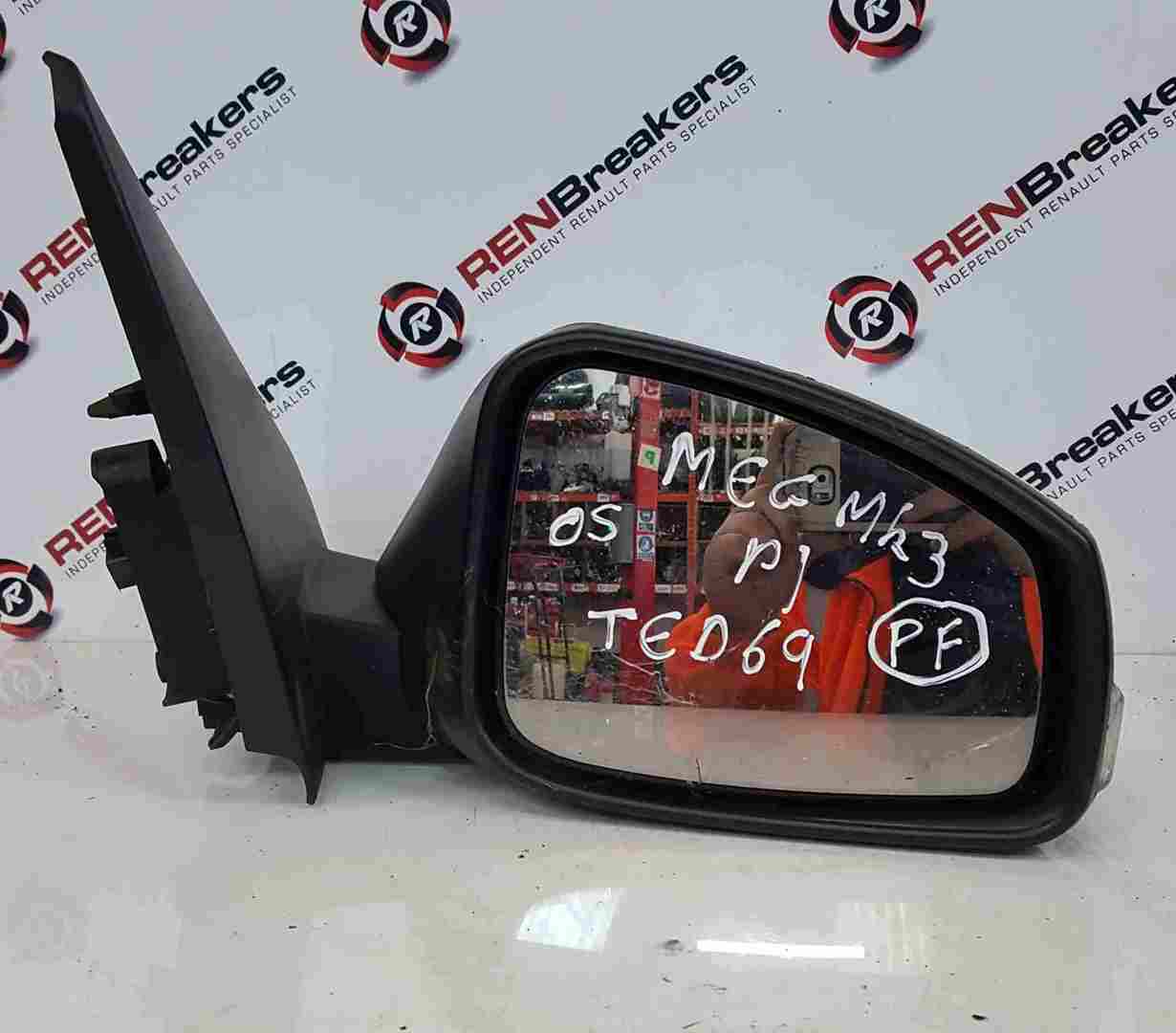 Renault Megane MK3 Estate Gt 2008-2014 Drivers Os Wing Mirror Silver Power Fold