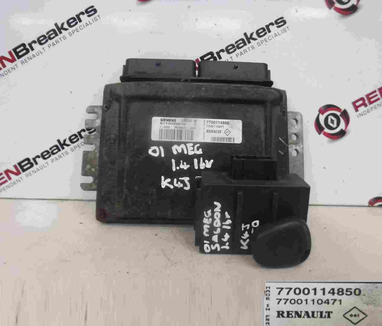 Renault Megane Saloon 1999-2002 1.4 16v ECU SET UCH BCM Immobiliser Key K4J 750