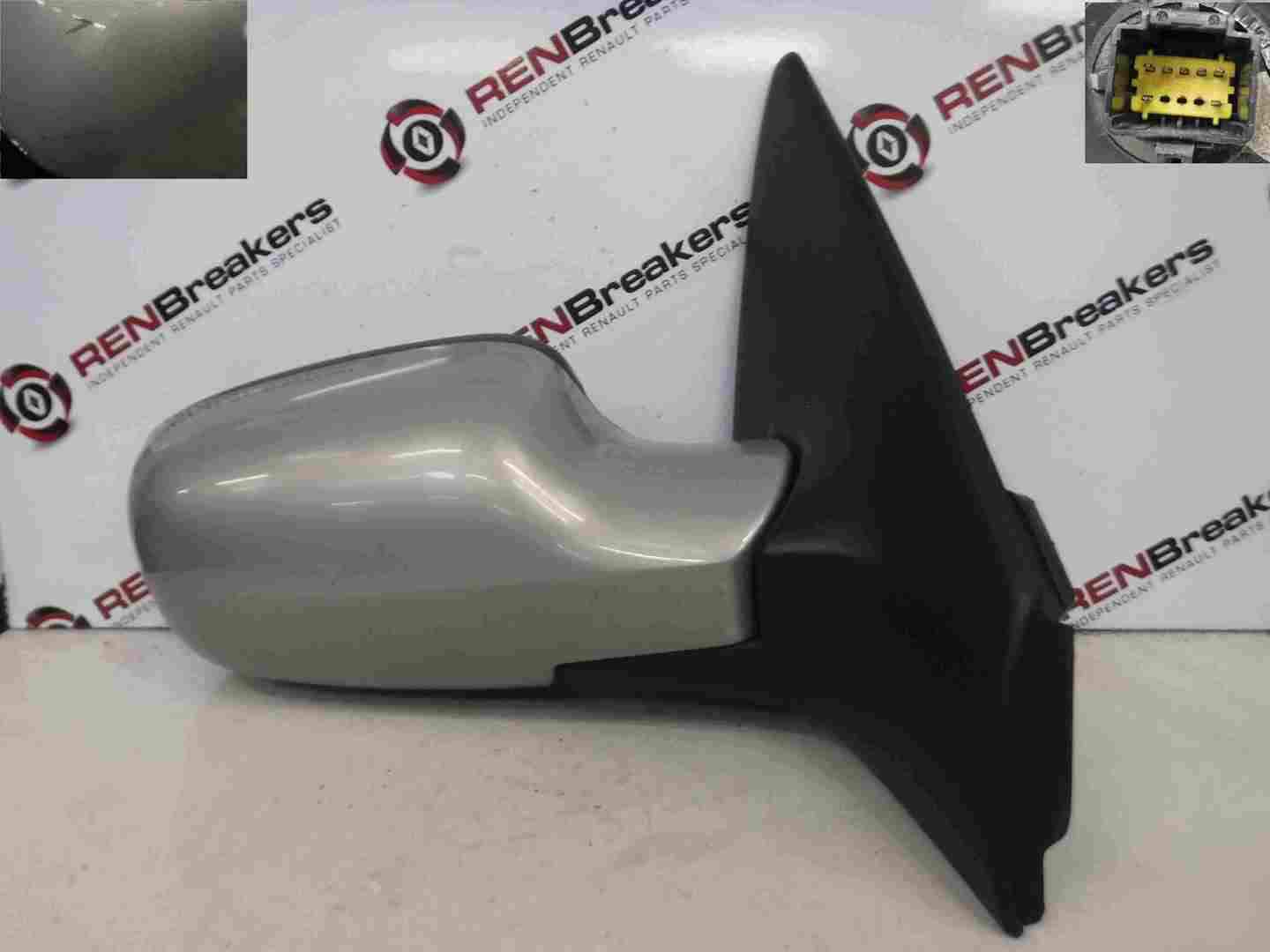 Renault Megane 2002-2008 Drivers OS Wing Mirror Door Mirror Silver TEA19