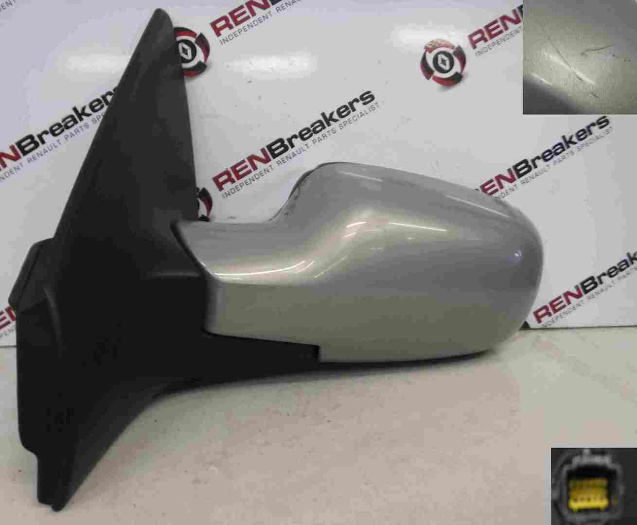 Renault Megane Saloon 2002-2008 Passenger NS Wing Mirror Silver TEA19