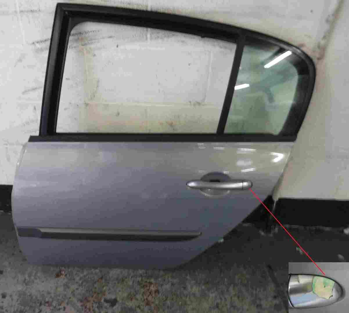 Renault Megane Saloon 2002-2008 Passenger NSR Rear Door Silver TEA19