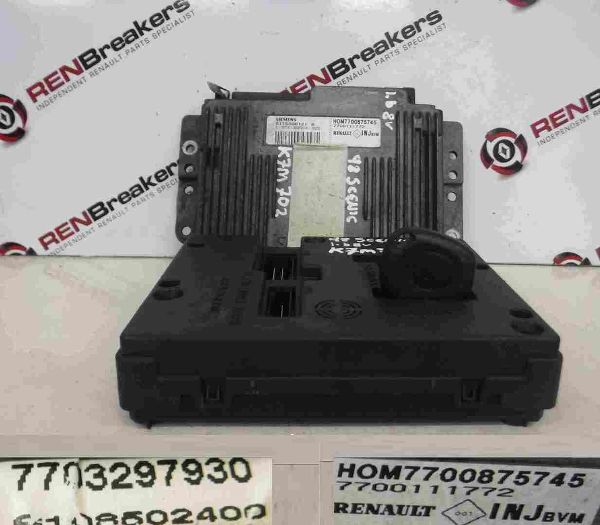 Renault Megane Scenic 1997-1999 1.6 8v ECU SET UCH BCM Immobiliser + Key Fob