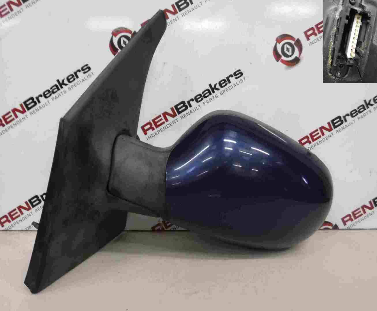 Renault Megane Scenic 1997-1999 Passenger NS Wing Mirror Blue NV432 Electric