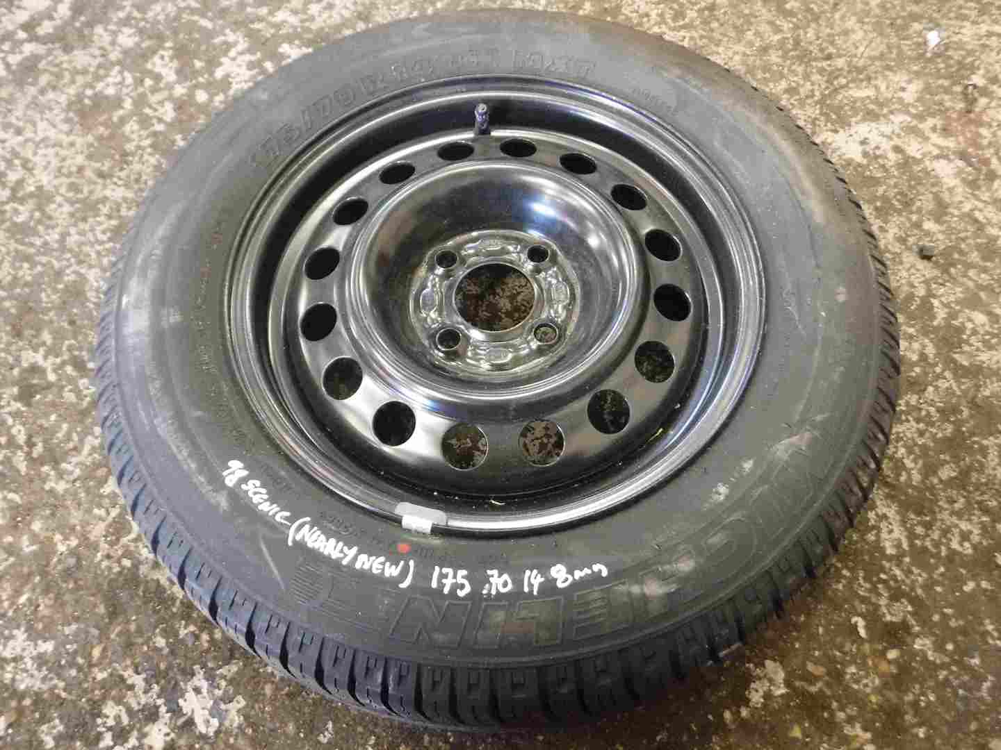 Renault Megane Scenic 1997-2003 Steel Wheel Rim + Tyre 175 70 14 8mm Tread