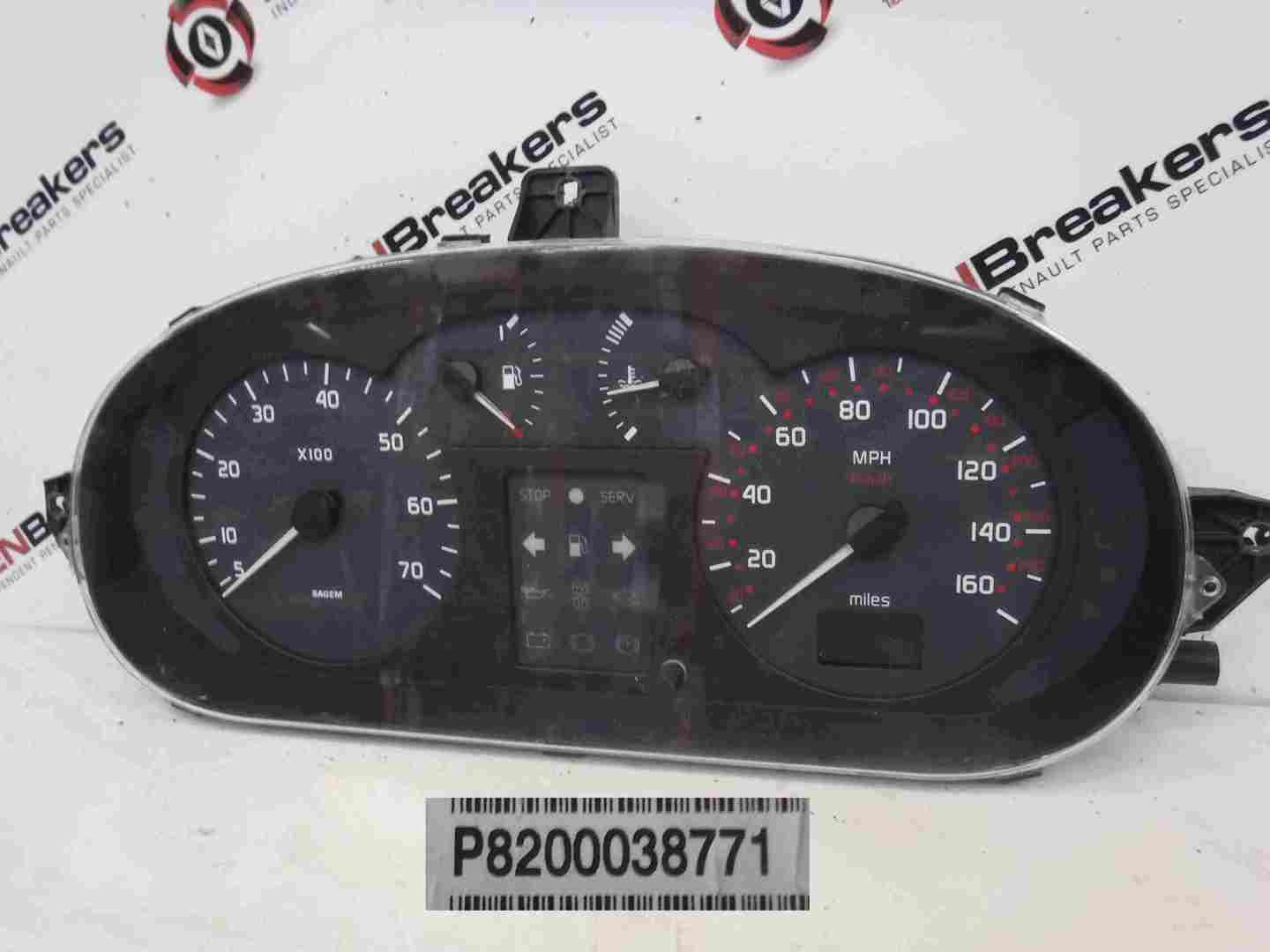 Renault Megane Scenic 1999-2002 Instrument Panel Clocks 126K 8200038771