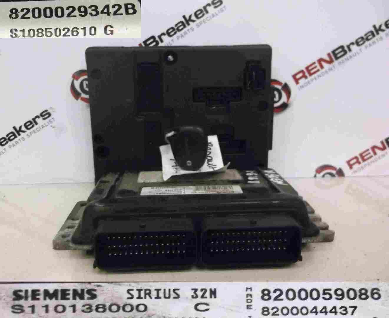 Renault Megane Scenic 1999-2003 1.6 16v ECU Set Kit UCH BCM BSI BCM + Key Fob