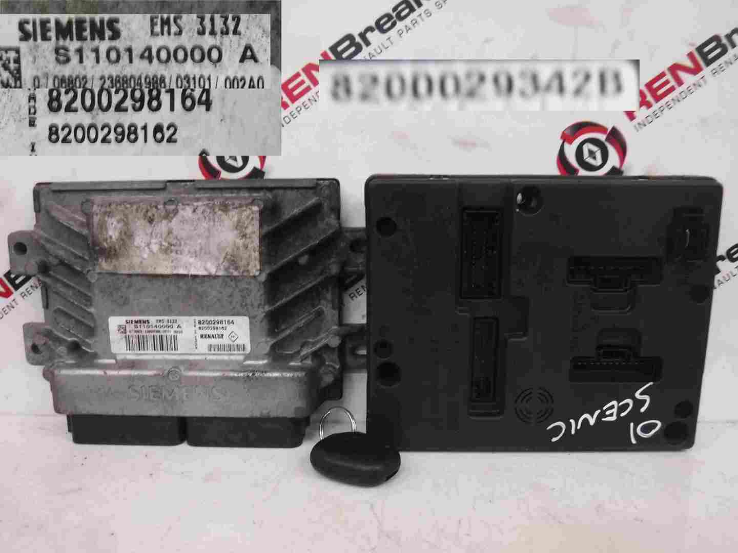 Renault Megane Scenic 1999-2003 1.6 16v ECU UCH BCM Computer + Key 8200298164