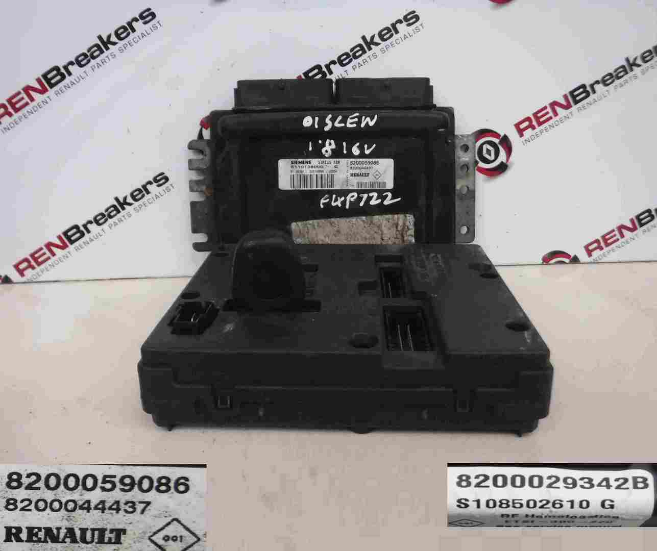 Renault Megane Scenic 1999-2003 1.8 16v ECU SET UCH BCM Immobiliser + Key Fob