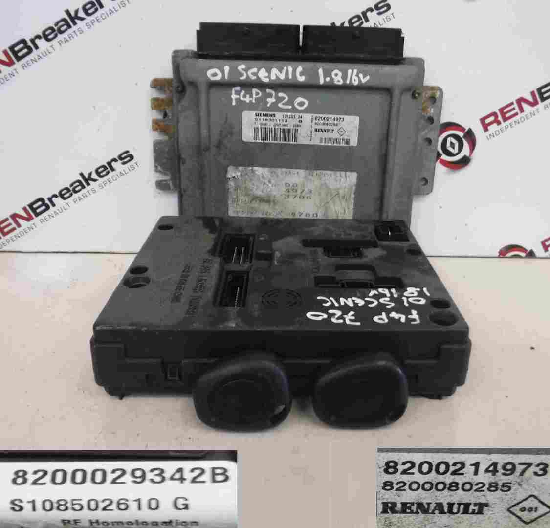 Renault Megane Scenic 1999-2003 1.8 16v ECU SET UCH BCM Immobiliser + Key Fobs