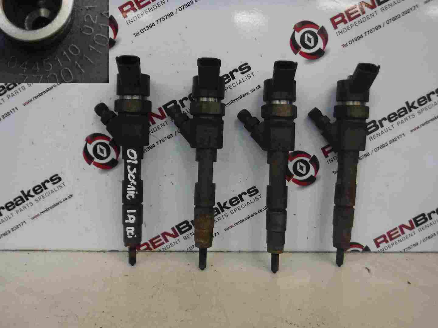 Renault Megane Scenic 1999-2003 1.9 Diesel Fuel Injectors Set X4 F9Q 732