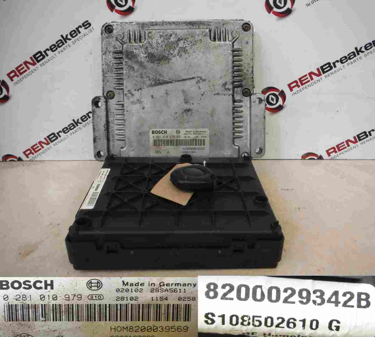 Renault Megane Scenic 1999-2003 1.9 dCi ECU Set Kit UCH BCM BSI Key