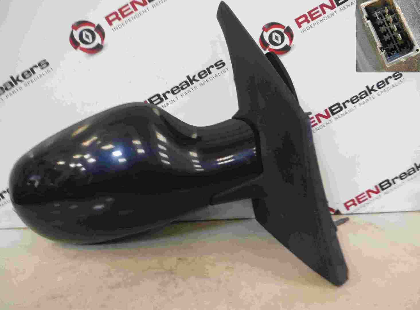 Renault Megane Scenic 1999-2003 Drivers OS Wing Mirror Blue 472 Electric