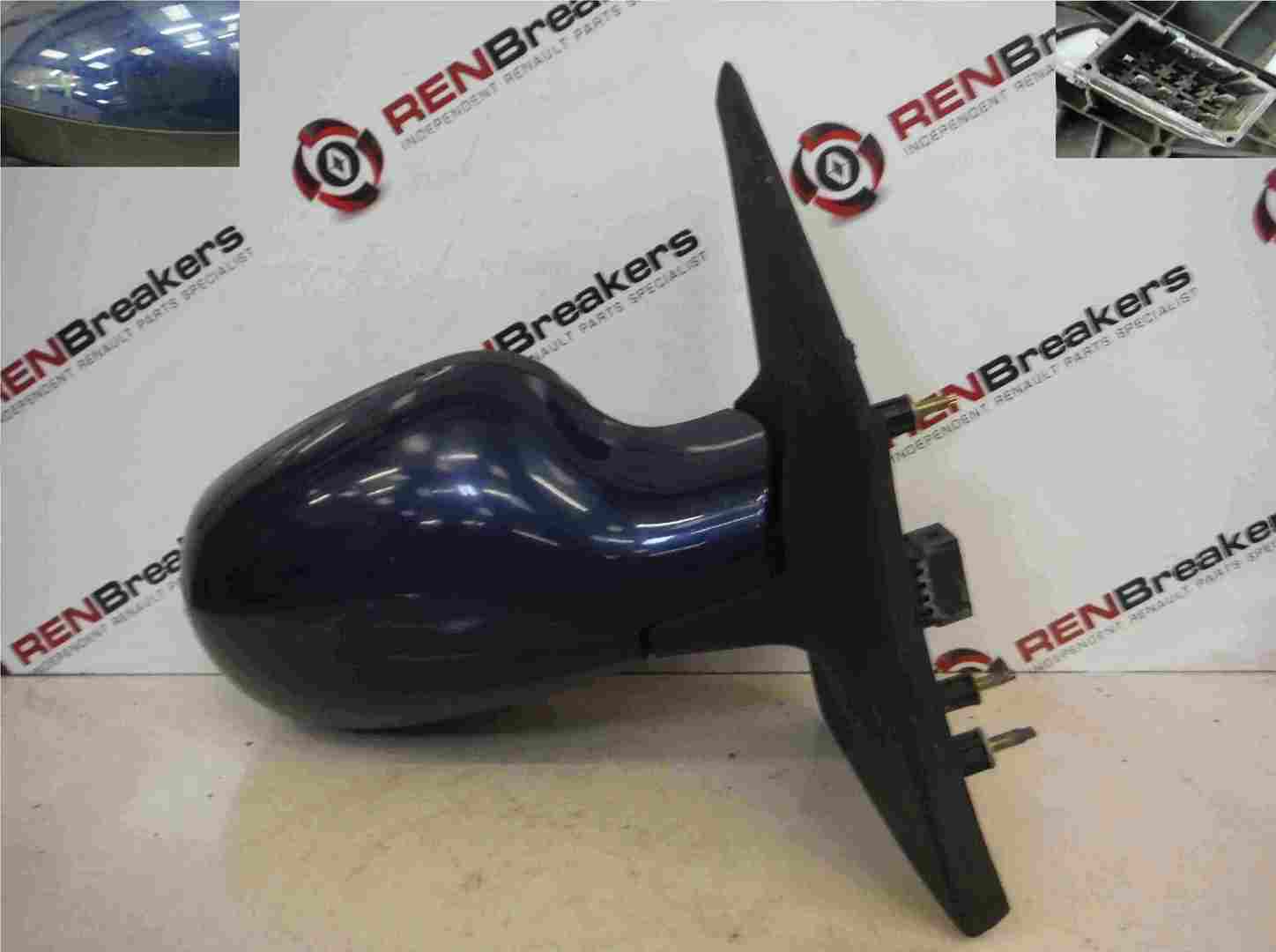 Renault Megane Scenic 1999-2003 Drivers OS Wing Mirror Blue TED44