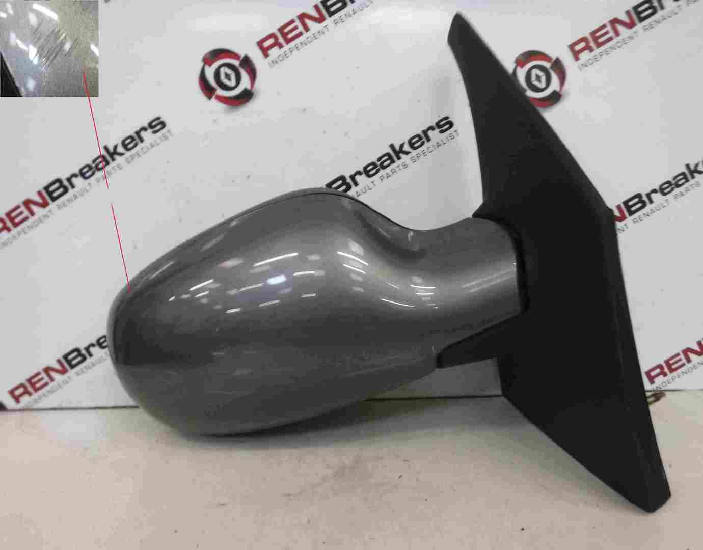 Renault Megane Scenic 1999-2003 Drivers OS Wing Mirror Grey NV603