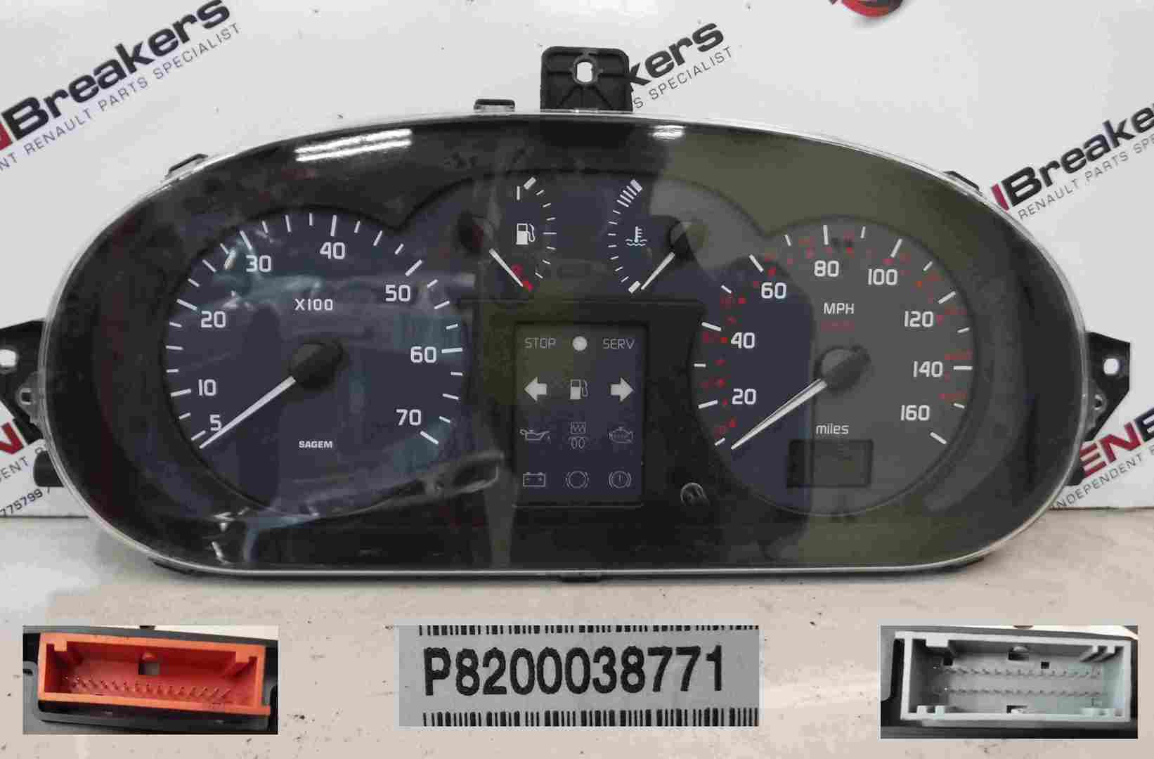 Renault Megane Scenic 1999-2003 Instrument Panel Dials Gauges Speedo Clocks