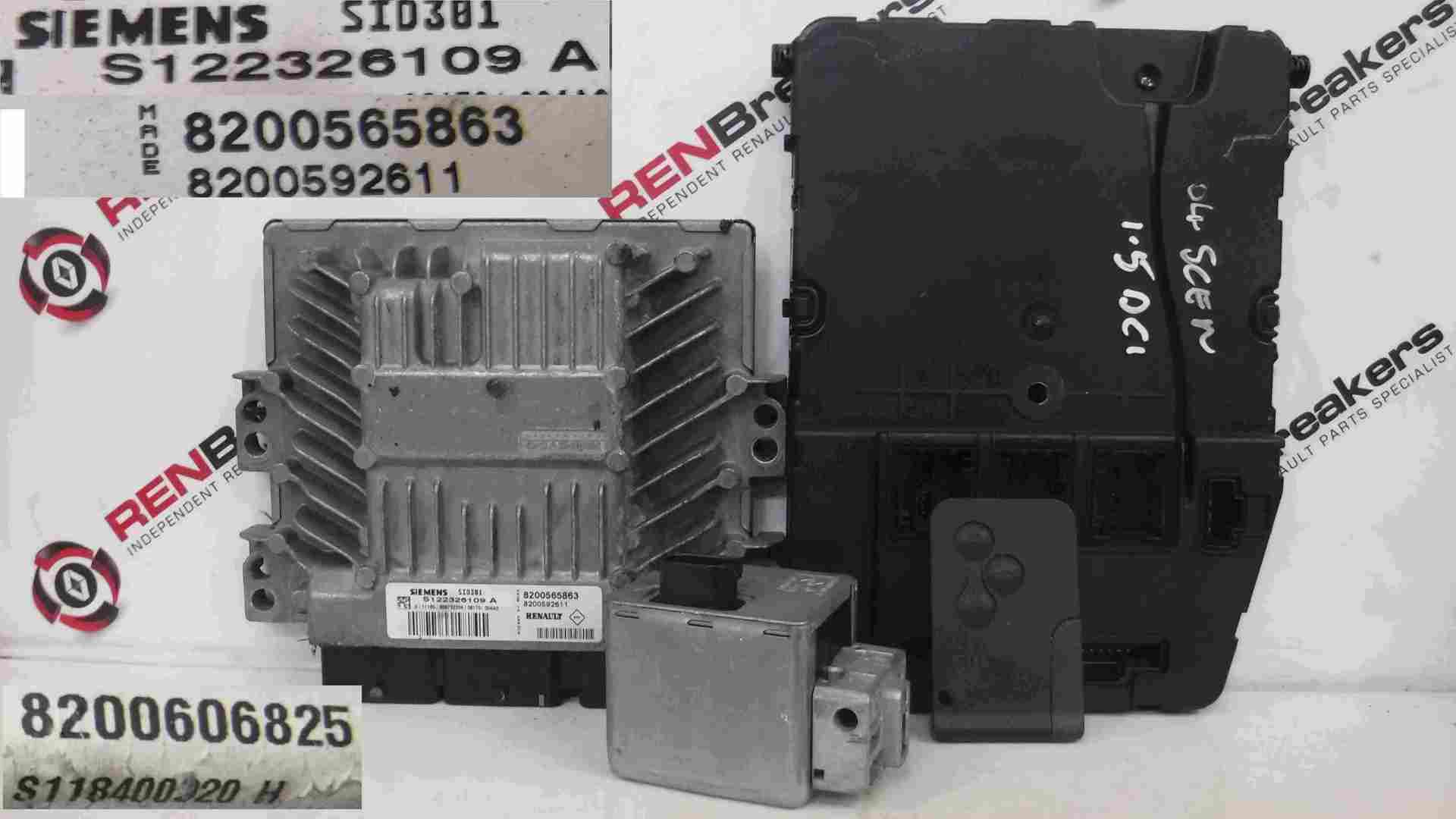 Renault Megane Scenic 2003-2009 1.5 dCi K9K 732 ECU Set Kit UCH BCM Immobiliser