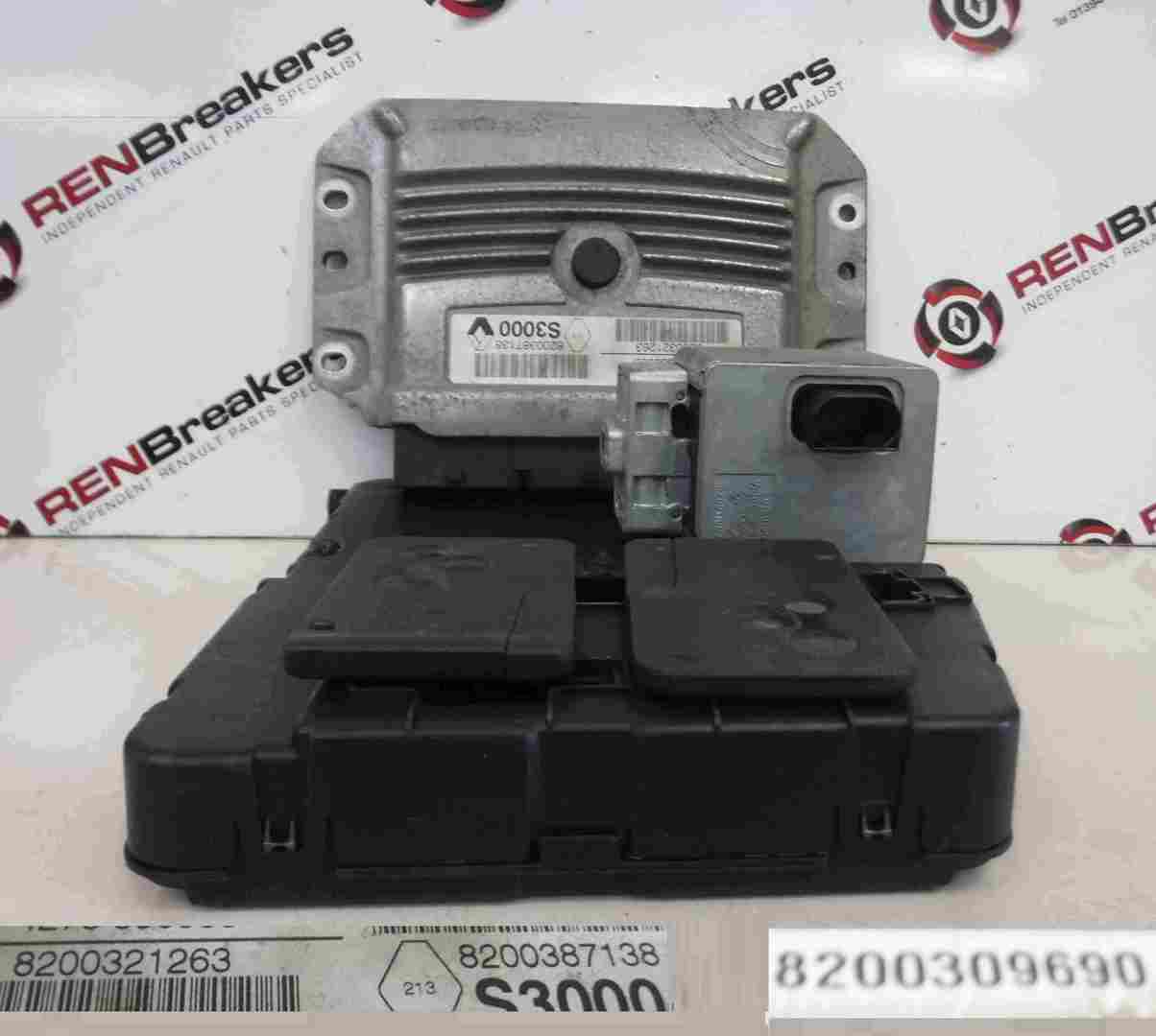 Renault Megane Scenic 2003-2009 1.6 16v ECU SET UCH BCM + 2 Key Cards
