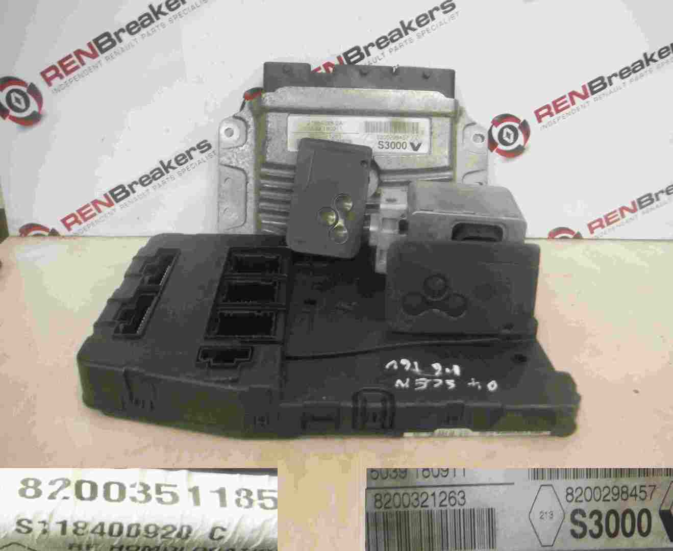 Renault Megane Scenic 2003-2009 1.6 16v ECU SET UCH BCM Immobiliser   Key Card