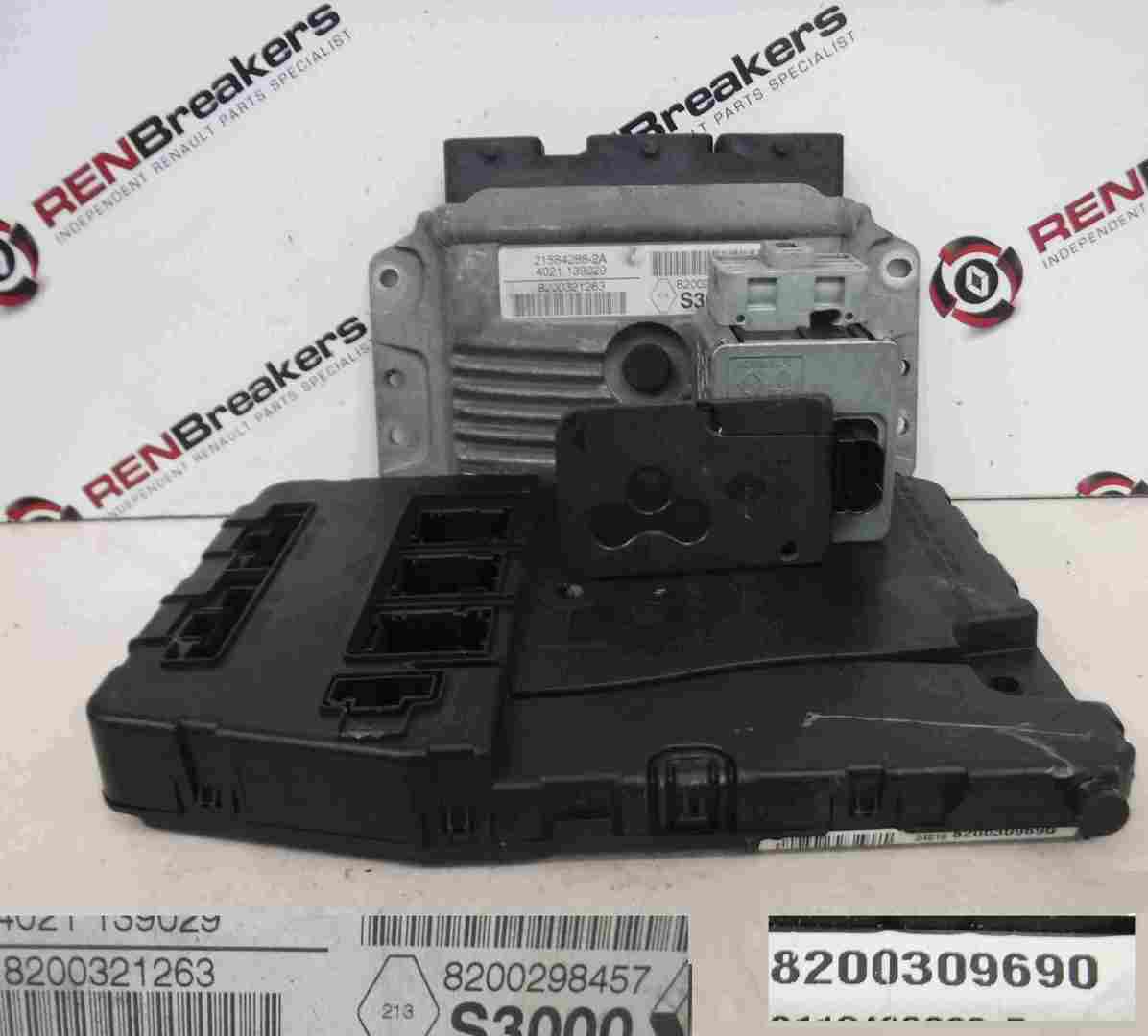 Renault Megane Scenic 2003-2009 1.6 16v ECU SET UCH BCM Immobiliser + Key Card