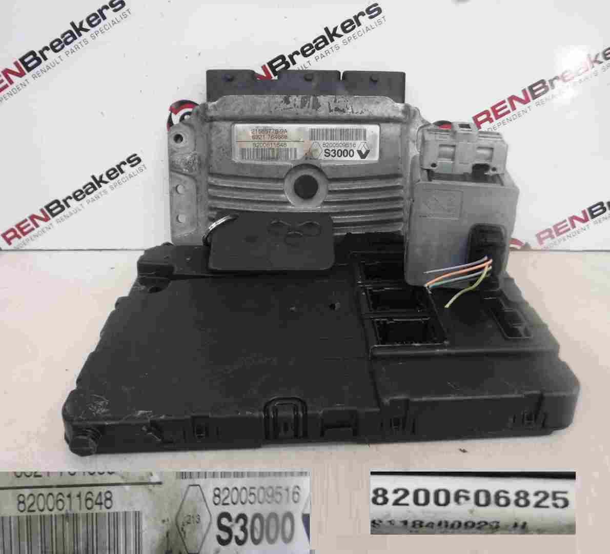 Renault Megane Scenic 2003-2009 1.6 16v ECU SET UCH BCM Immobiliser + Key Card