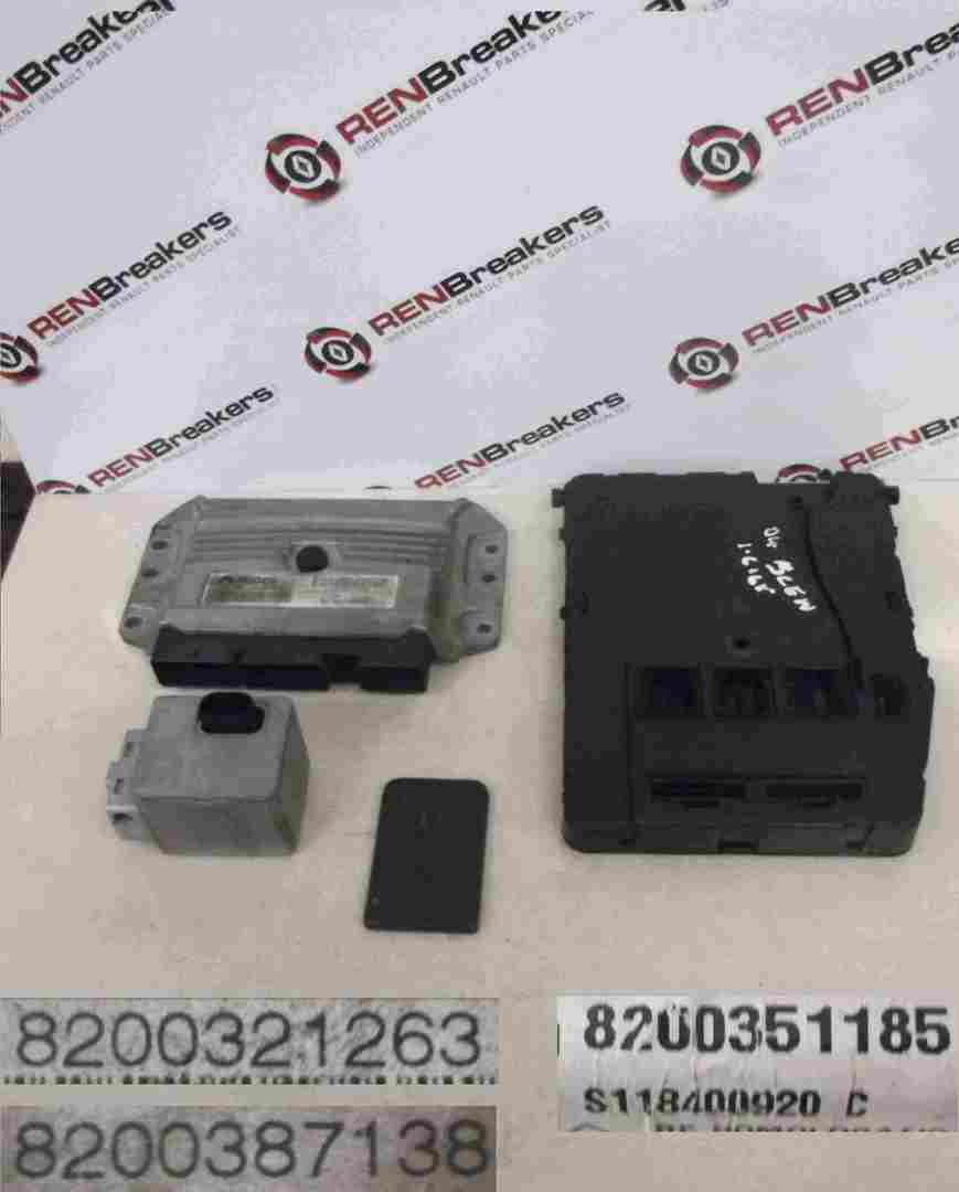Renault Megane Scenic 2003-2009 1.6 16v ECU SET UCH BCM Lock Immobiliser +  Key