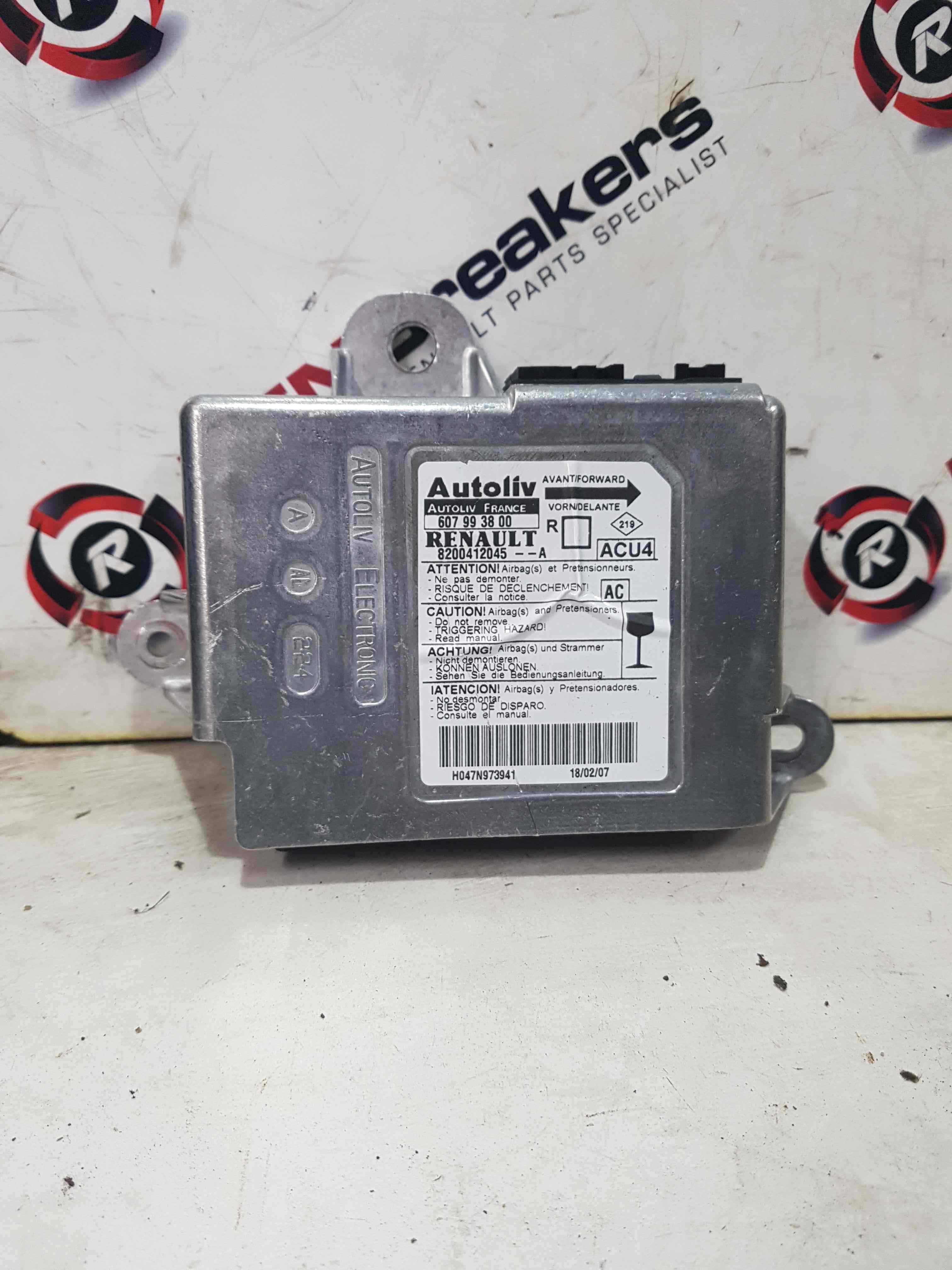 Renault Megane Scenic 2003-2009 Airbag Module ECU Unit 8200412045