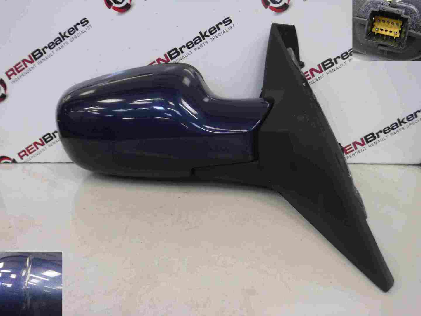 Renault Megane Scenic 2003-2009 Drivers OS Wing Mirror Blue TEF43