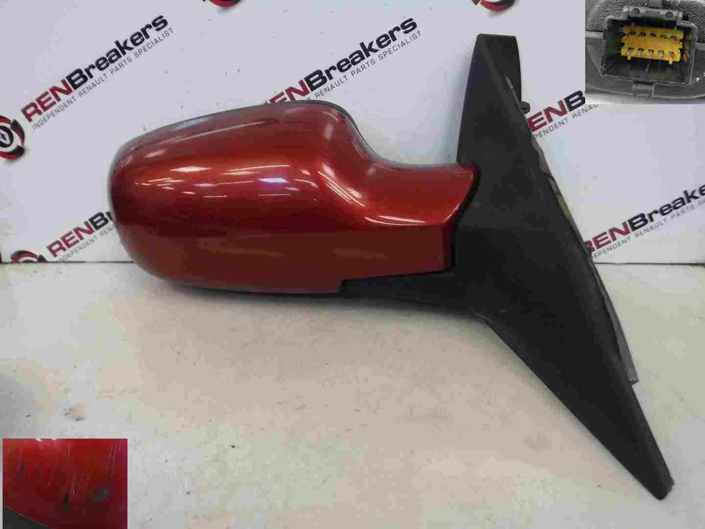 Renault Megane Scenic 2003-2009 Drivers OS Wing Mirror Red TEB76 Folding