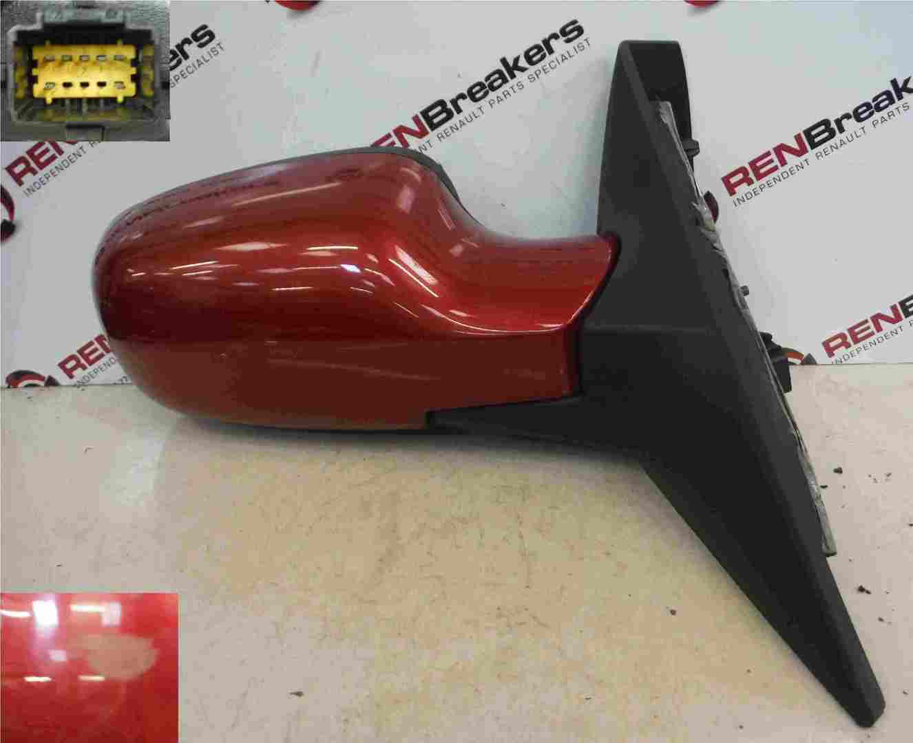 Renault Megane Scenic 2003-2009 Drivers OS Wing Mirror Red TEB76