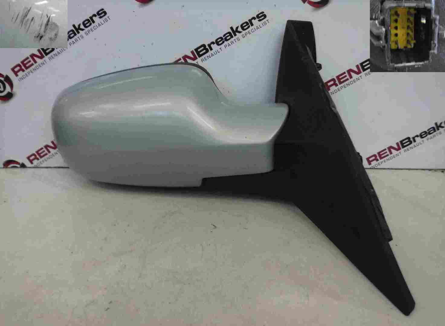 Renault Megane Scenic 2003-2009 Drivers OS Wing Mirror Silver 632