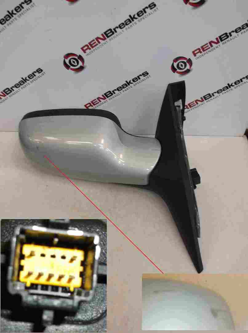 Renault Megane Scenic 2003-2009 Drivers OS Wing Mirror Silver 632