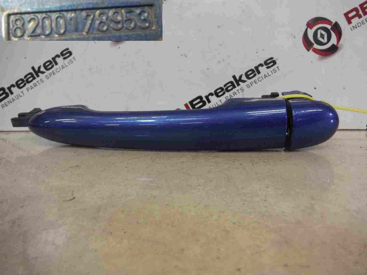 Renault Megane Scenic 2003-2009 Passenger NSR Rear Door Handle Blue TEI45