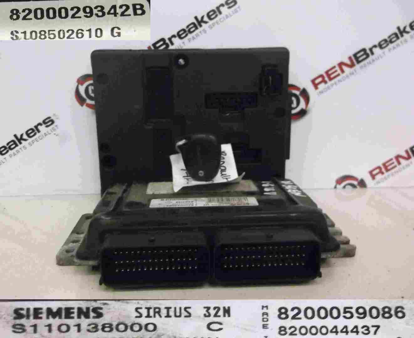 Renault Megane Scenic MK1 1999-2003 1.6 16v ECU Set Kit UCH BSI BCM + Key Fob